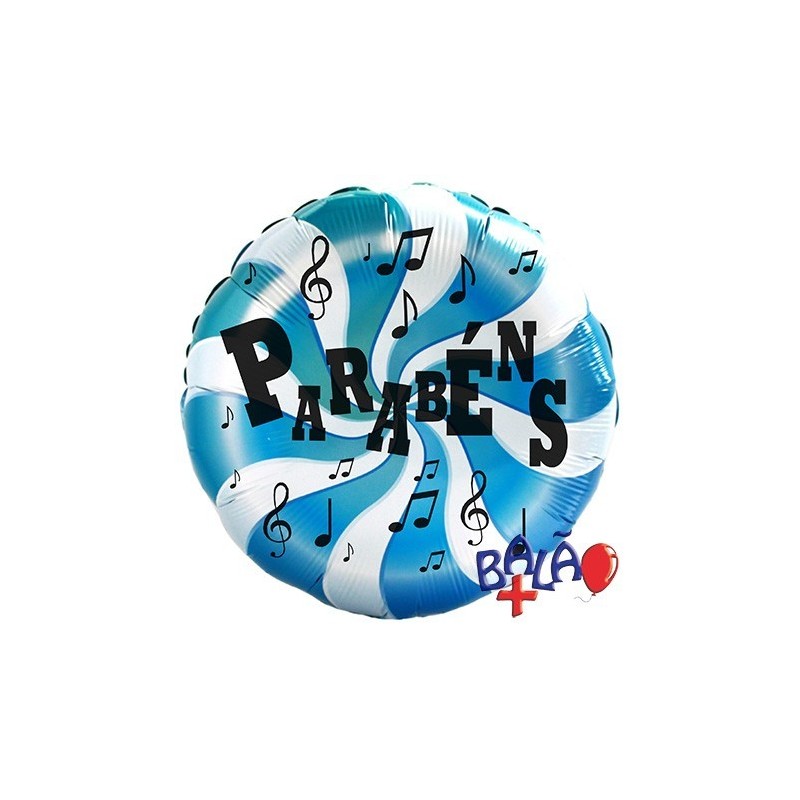 45cm Parabéns Blue Lollipop Balloon