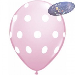 Balão rosa com bolinhas