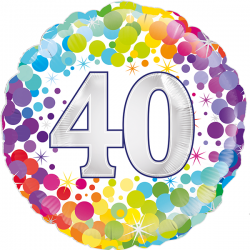 Balão Foil Redondo 18'' 30Th Colourful Confetti Birthday