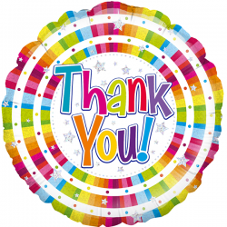 18'' Bright Thank You Holographic  Round Foil Balloon