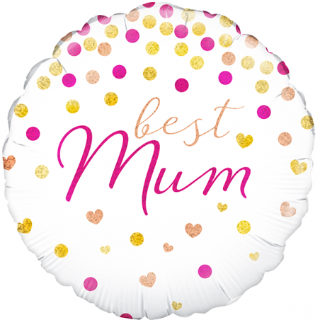 18'' Best Mum Holographic Round Foil Balloon