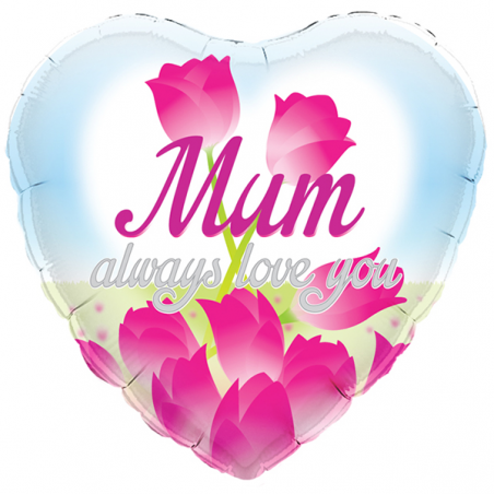 Balão Foil Coração 18'' Mum Always Love You