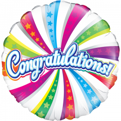 18'' Congratulations Swirl Round Foil Balloon