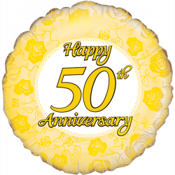 18'' Happy 50Th Anniversary Round Foil Balloon