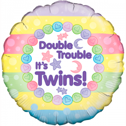 Balão Foil Redondo 18'' Double Trouble It'S Twins