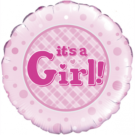 18'' It’s a Girl Round Foil Balloon