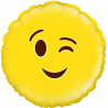18'' Wink Emoji Round Foil Balloon