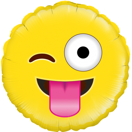 18'' Crazy Emoji Round Foil Balloon