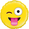 18'' Crazy Emoji Round Foil Balloon