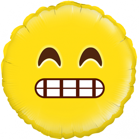 18'' Grin Emoji Round Foil Balloon