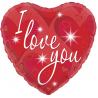 Balão Foil Coração 18'' I Love You Sparkles Holographic
