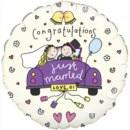 Balão Foil Redondo 18'' Congratulations Just Married