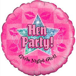 Balão Foil Redondo 18'' Hen Party Holographic