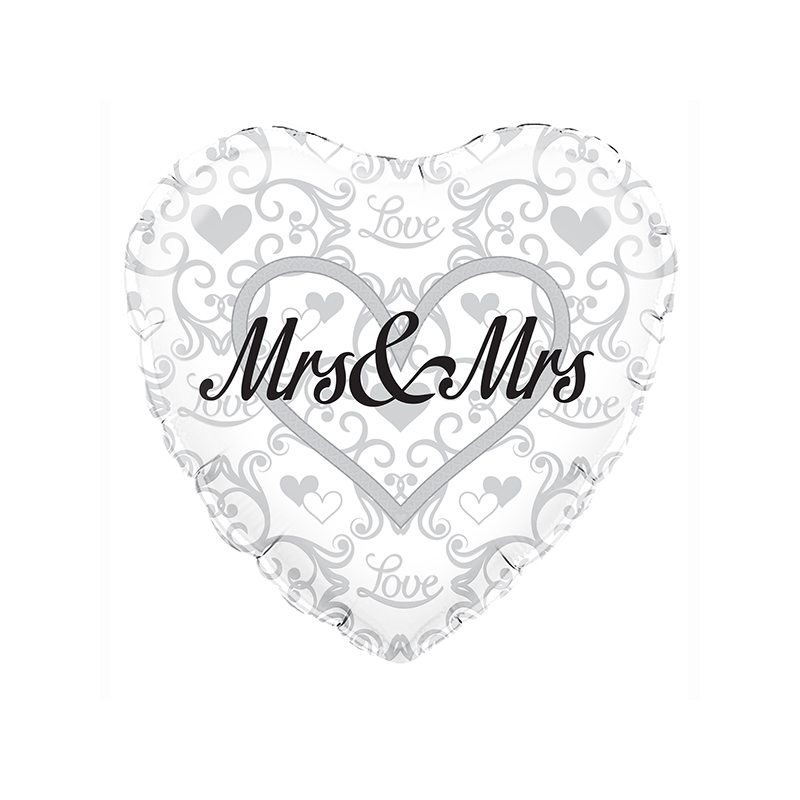 18'' Mrs & Mrs Heart Foil Balloon
