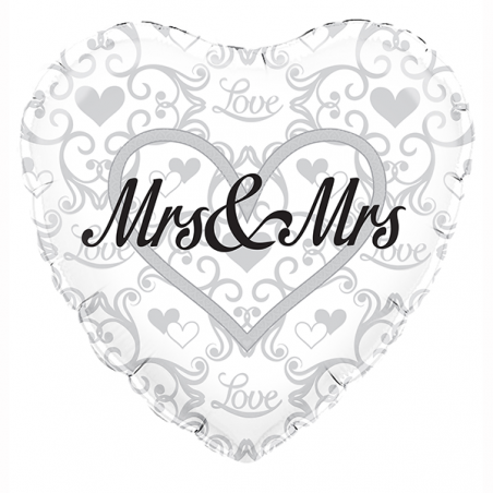 18'' Mrs & Mrs Heart Foil Balloon