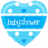 18'' Baby Shower Heart Blue Holographic Foil Balloon