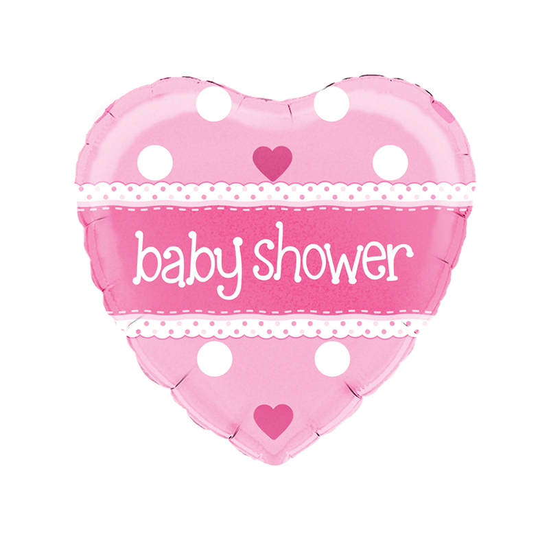 Balão Foil Coração 18'' Baby Shower Heart Pink Holographic