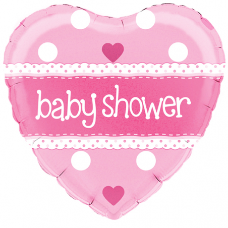 18'' Baby Shower Heart Pink Holographic Foil Balloon
