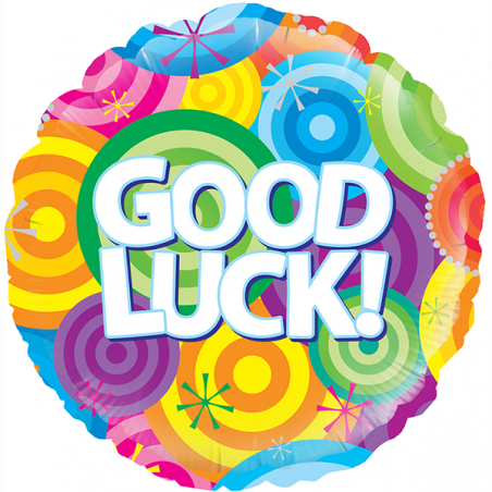 Balão Foil Redondo 18'' Good Luck Rainbow Circles