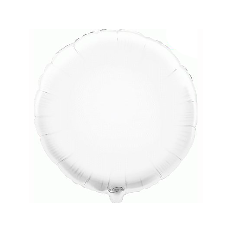 45cm Round White Foil Balloon