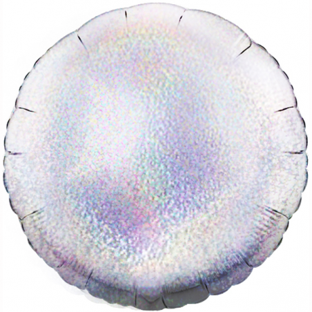 45cm Round Holographic Silver Foil Balloon