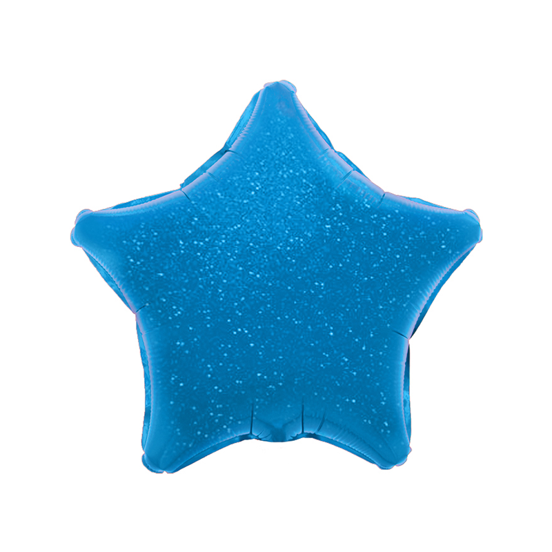 Balão Estrela de 48cm Azul Holográfico