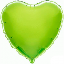 45cm Heart Lime Green Foil Balloon