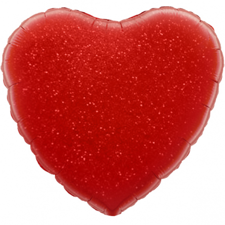 Balão Coração de 45cm Vermelho Holográfico