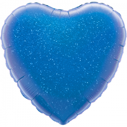 45cm Heart Blue Holographic Foil Balloon