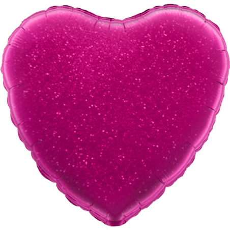45cm Heart Fuchsia Holographic Foil Balloon