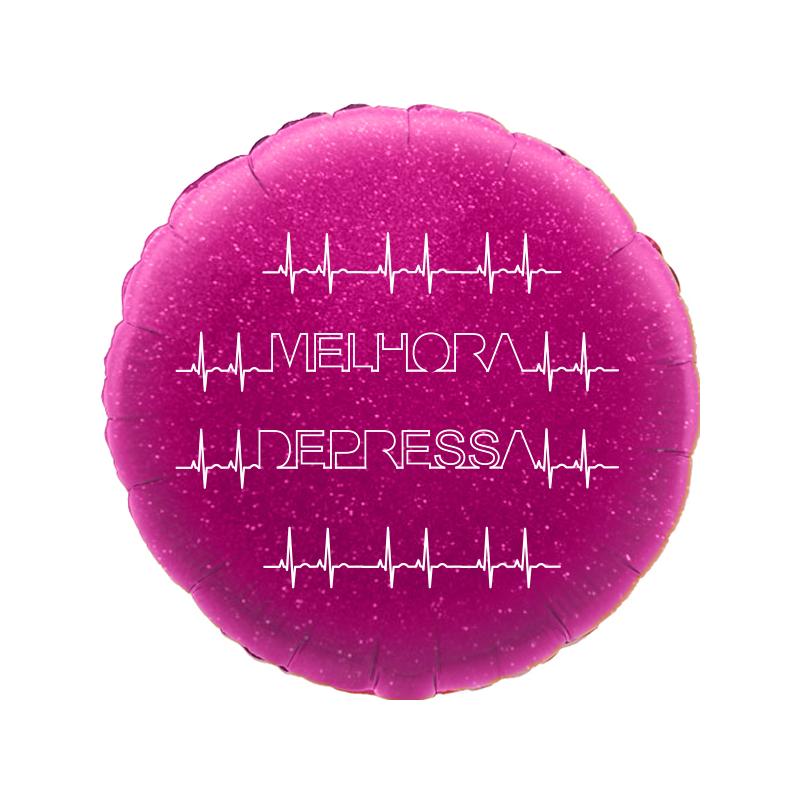 45cm Melhora Depressa Holographic Fuchsia Balloon
