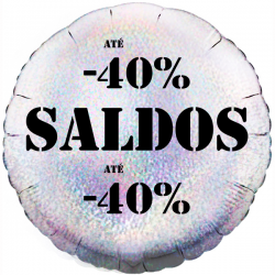 45cm Saldos - 40% Holographic Silver Balloon