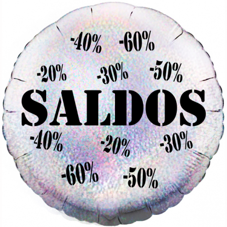 Balão de 45cm Saldos Prateado Holográfico