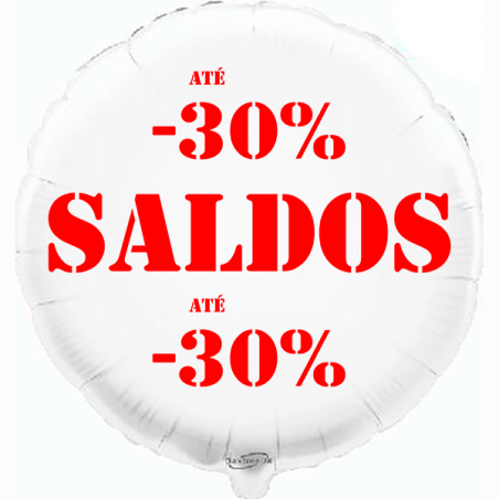 Balão de 45cm Saldos -30% Branco