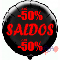 Balão de 45cm Saldos -50% Preto
