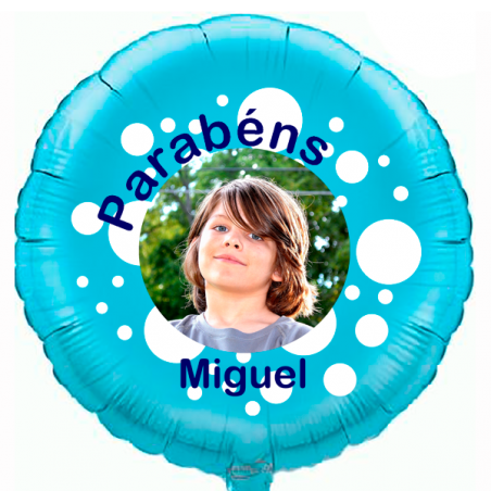 Custom round light blue foil balloon 2 sides printing