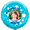 Custom round light blue foil balloon 2 sides printing