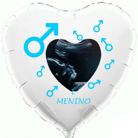 Custom heart white foil balloon 2 sides printing