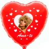 Custom heart red foil balloon 2 sides printing