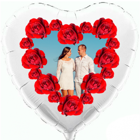 Custom heart white foil balloon 2 sides printing