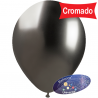 Balão 33cm Cinzento Cromado