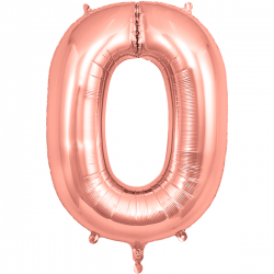 86cm Rose Gold Number 0 Balloon