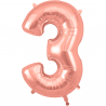 86cm Rose Gold Number 3 Balloon