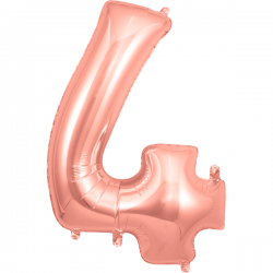 86cm Rose Gold Number 4 Balloon