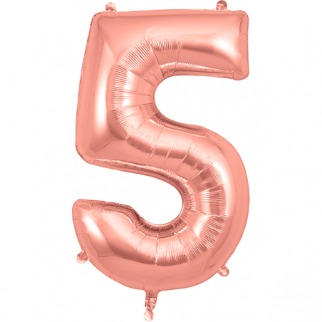 86cm Rose Gold Number 5 Balloon