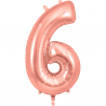 86cm Rose Gold Number 6 Balloon