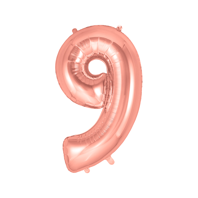 86cm Rose Gold Number 9 Balloon