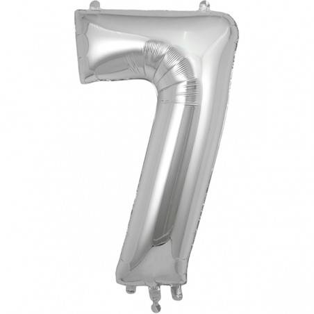 86cm Silver Number 7 Balloon