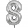 Globo Número 8 86cm Plata