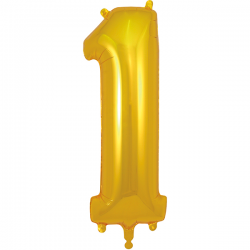 Balão Número 1 de 86cm Dourado